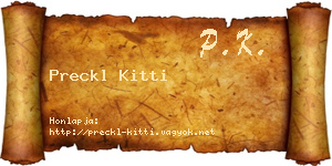 Preckl Kitti névjegykártya